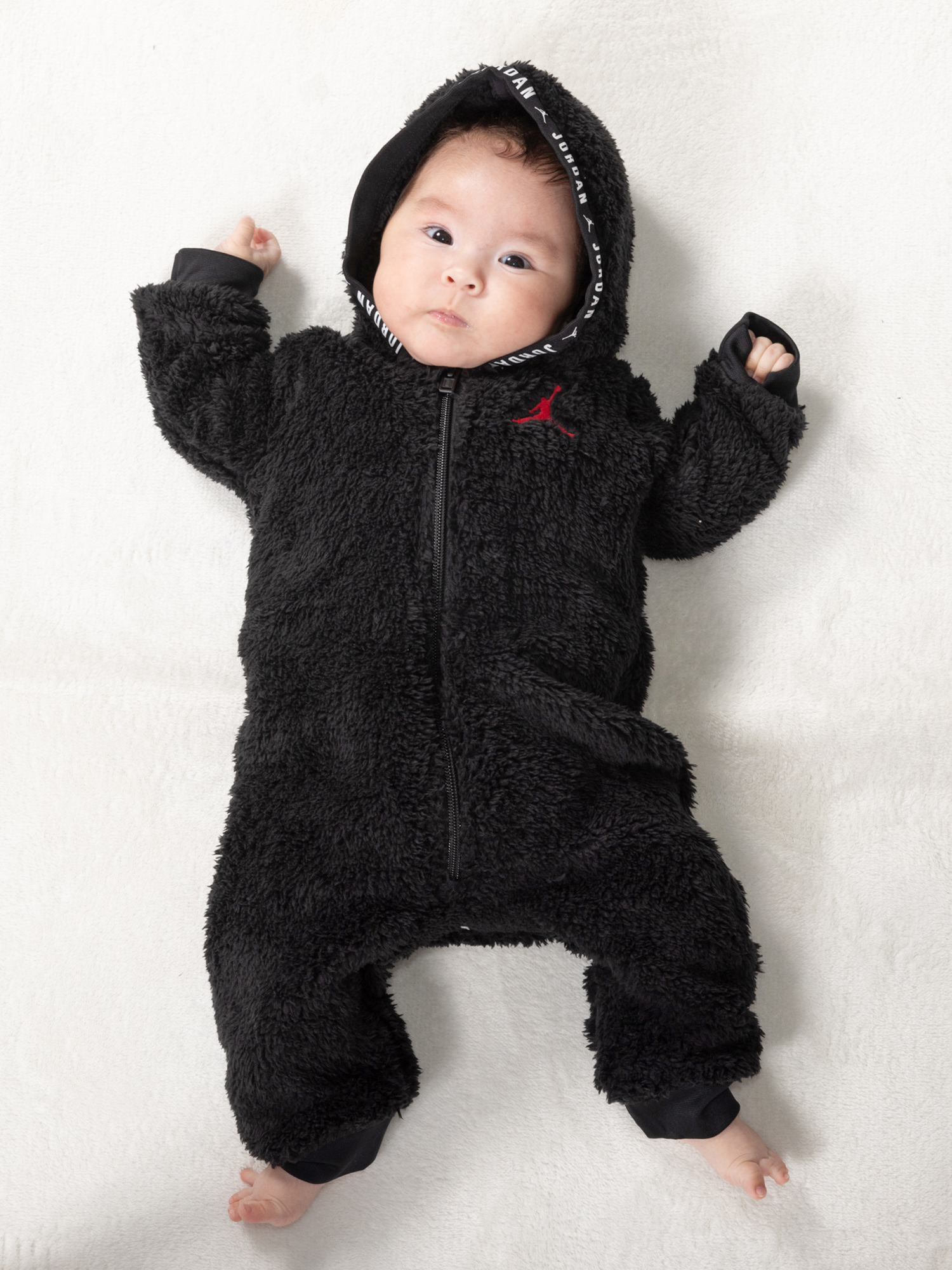 ベビー(50-74cm) ロンパース JORDAN(ジョーダン) JDB SHERPA HOODED COVERALL