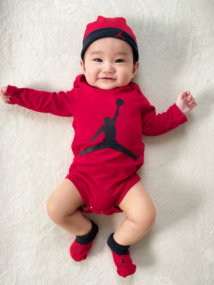 Jordan(ジョーダン) |ベビー(6-12M) セット商品 JORDAN(ジョーダン) L/S JUMPMANHAT/BODYS/B SET 3P